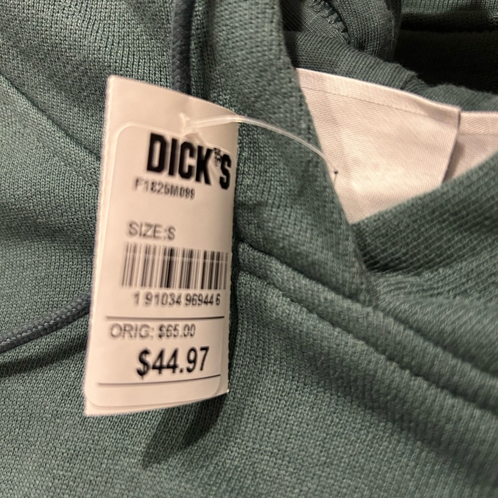 NWT ADIDAS Men's Sz Small Sweatshirt  Hoodie Cotton Hunter Green - Picture 3 of 3